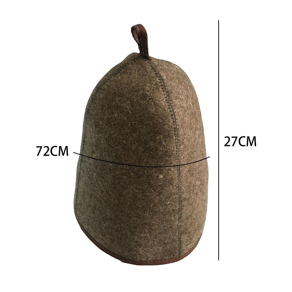 1x Sauna Hat 3mm Thick Anti Heat Headgear Banya Russian Style Wool Felt Shower Cap for Men Women Shower Bathing Accessories