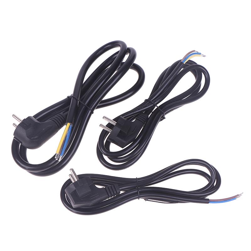 1 Stk. 16A Europäischer Standard Offenes Ende Halbfertiges Kabel 3-polig 0,75/0,5/1,0/1,5/2,5 Kupfer Stromkabel 1,5/1,8M EU-Stecker Stromkabel