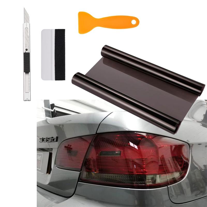 

Car Headlight Tint Film Vinyl Sheet Roll Tail Light Wrap Film with Squeegee & Cutter Waterproof Self Adhesive Sticker 60cm/120cm 30cmX60cm