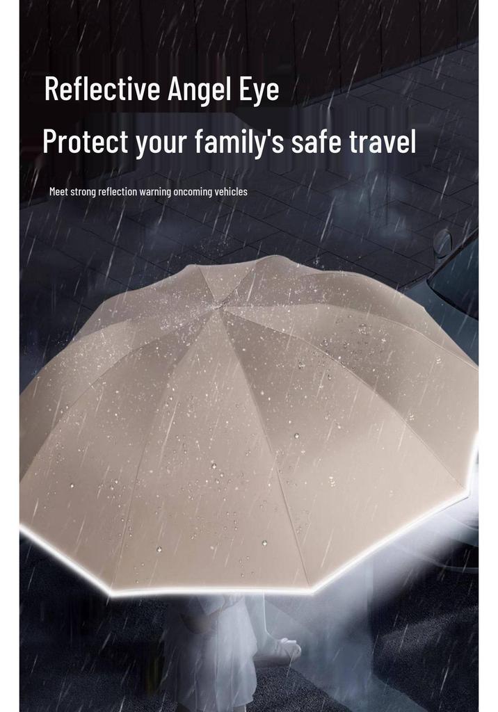 Sun & Rain 16-Rib Reverse Windproof UV Protection Umbrella