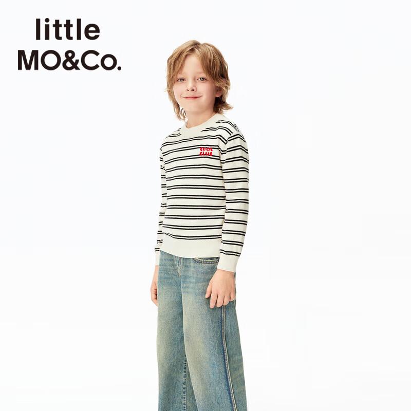 Little MO&Co. Kids  Striped Wool Blend Pullover Sweater 160cm
