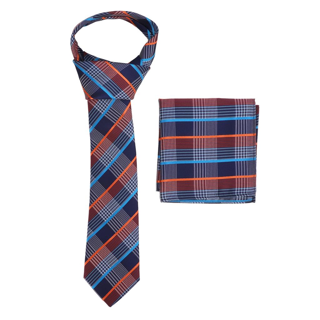 Mens Tie Set Classic Lattice Exquisite Texture Wear Resistant Men"s Neckties with Handkerchief for