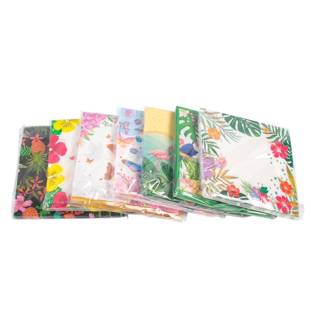 Hawaiian Luau Party Paper Napkins Flamingo Tropical Palm Leaf Aloha Napkins Disposable for Birthday Wedding Summer Party Decor