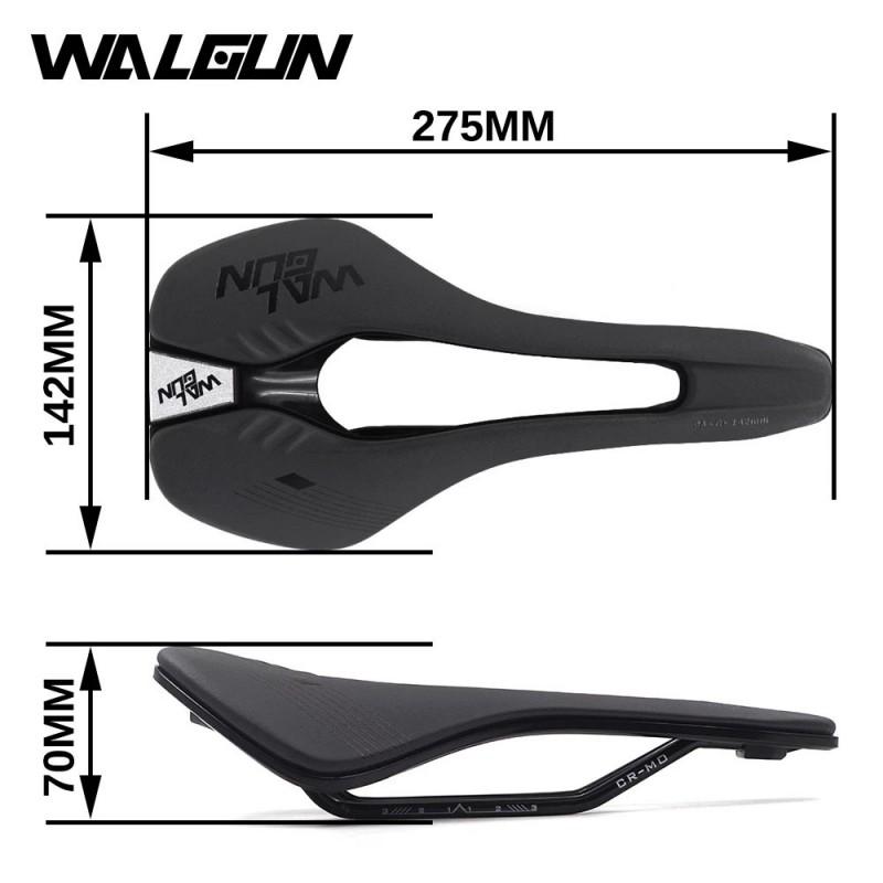 WALGUN Bike Saddle PU Leather Hollow Comfort Breathable Road Mountain Folding Bicycle
