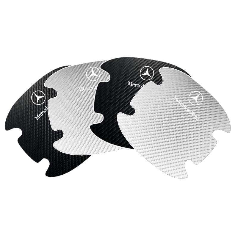 4Pcs Carbon Fiber Car Door Handle Protection Emblem Sticker For Mercedes Benz AMG W212 W205 W246 W177 W176 W213 GLC GLE GLS ML Welcome Laser