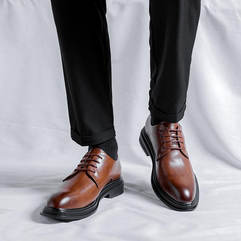 Fashion 2025 New Arrival Male Coiffeur Flats Leather Male Outdoor Shoes Lace-Up Men's Oxford Shoes Classic Formal Business Dress Shoes