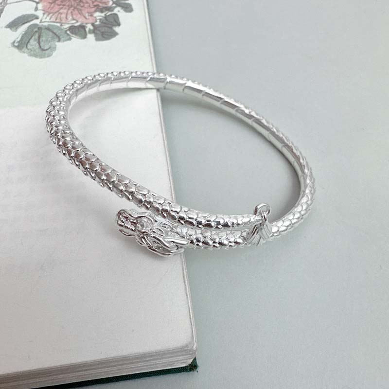 Fashion Chinese Style Zodiac Dragon Bangle Women Men New Year Lucky Charm Bracelet Friendship Amulet Jewelry Couple Gifts