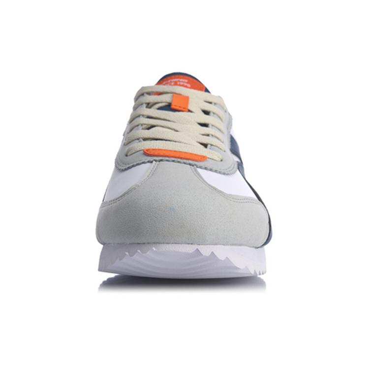 Li Ning 3K Synthetic Leather Non slip Lightweight Low top Sports Casual Shoes Men's White Gray Blue AGCQ019-5