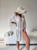 2026 Summer European & American Beach Sun Protection Women's Loose Cardigan: Long Sleeve Tie-Up for Vacation Wear