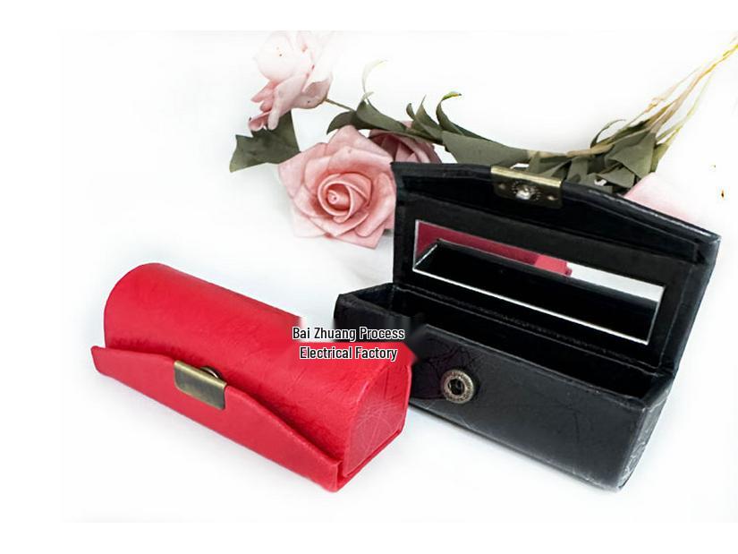 Leather Lipstick Case with Mirror - Portable Gift Storage Box