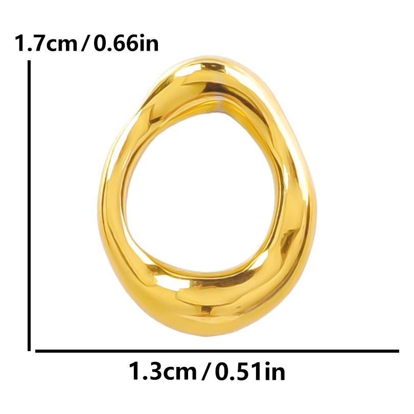 6 Stück/Los Unregelmäßige Geometrische Hohlverbinder Anhänger Edelstahl Charms Für Schmuckherstellung Zubehör Goldfarbe Oval Rund