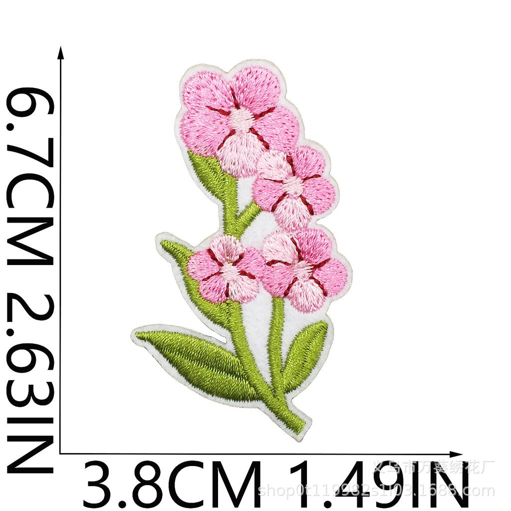 Small Daisy Embroidery Cloth Sticker Cartoon Peony Flower Bag Decoration Computer Embroidery Beautiful Small Red Flower Patch Ironing