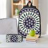 Boleslawiec Ceramics Backpack Student BookBag School Bag Shoulder Bags 3ps Insulated Lunch Bag Pencil Case