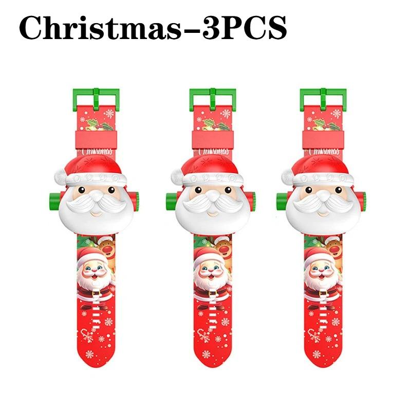 1-5PCS Projection Christmas Watch LED Glowing Kids Watch Fun Toy Trendy Accessory with Multiple Patterns Birthday Christmas Gift