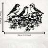 Modern Bird & Flower Metal Wall Art, Elegant Iron Garden Statue for Indoor Outdoor Decor, Holiday Gift