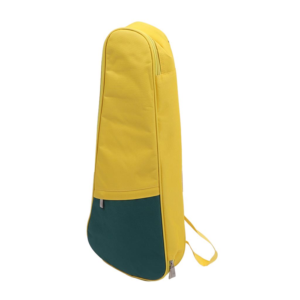 23in 24in Ukulele Case Oxford Cloth Waterproof Adjustable Shoulder Straps Ukulele Padded Bag Backpack Yellow Dark Green