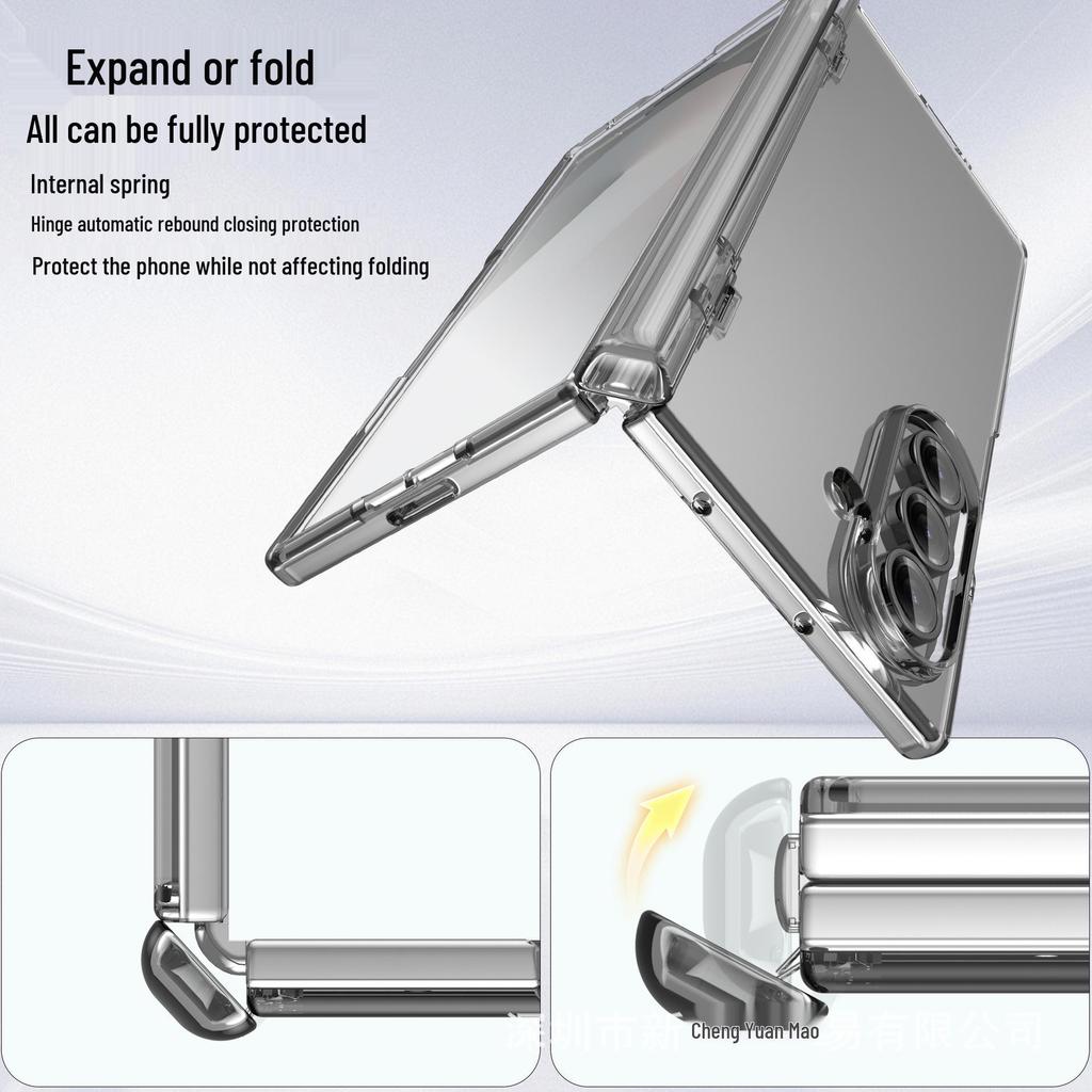 Funda plegable de eje medio para Samsung Z Fold7: Vidrio Templado Transparente, Protección Completa de la Bisagra
