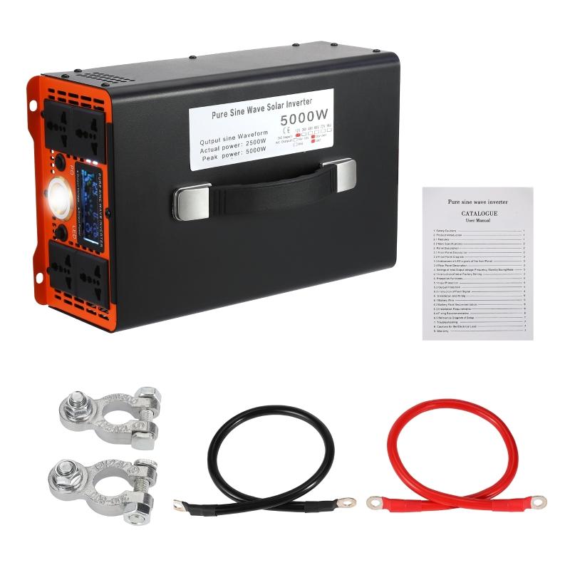

Чистый синусоидальный инвертор 2500 Вт постоянного тока 12 В в переменный ток 220 В 50 Гц инвертор питания светодиодный преобразователь напряжения для домашнего автофургона автомобильный вентилятор зарядное устройство для телефона