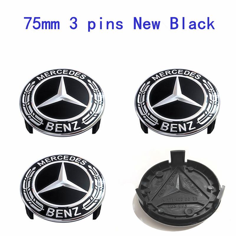 WVWGI1 Hot 2026 New For Benz 4 Pcs 3 6 Pins 65mm / 75mm Car Hub Center Caps For Mercedes Benz Wheel Center Cover Emblem Accessories A17