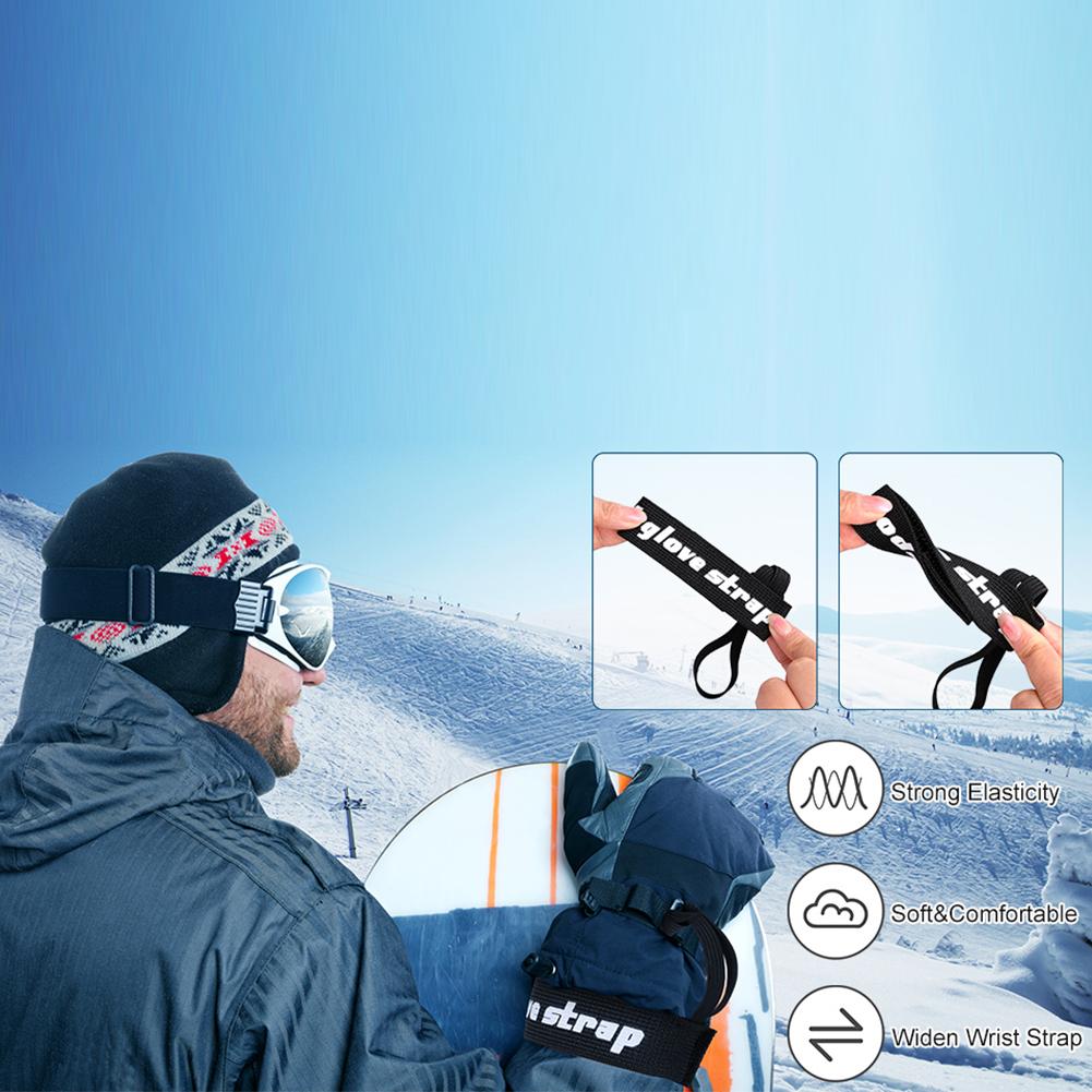 4 Stück Snowboard-Handschuhband Elastisches Handschuh-Sicherheitsband Ski-Handschuh Leine Halter für Camping Skifahren Outdoor-Aktivitäten