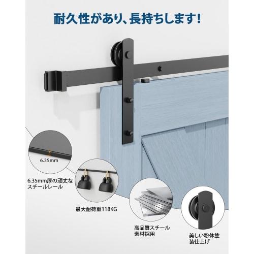 Signstek Hanging Sliding Door Rail, Barn Door Hardware, 6.6FT/2.01m, Renovation Fittings, Easy-to-Use, Indoor Wood Sliding Door, DIY Fittings, Aluminu