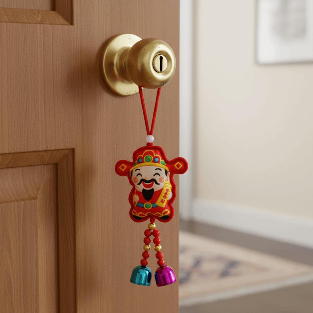 The God of Fortune The God of Wealth Pendant Red Embroidered Chinese New Year Decoration Year of the Horse Chinese Style