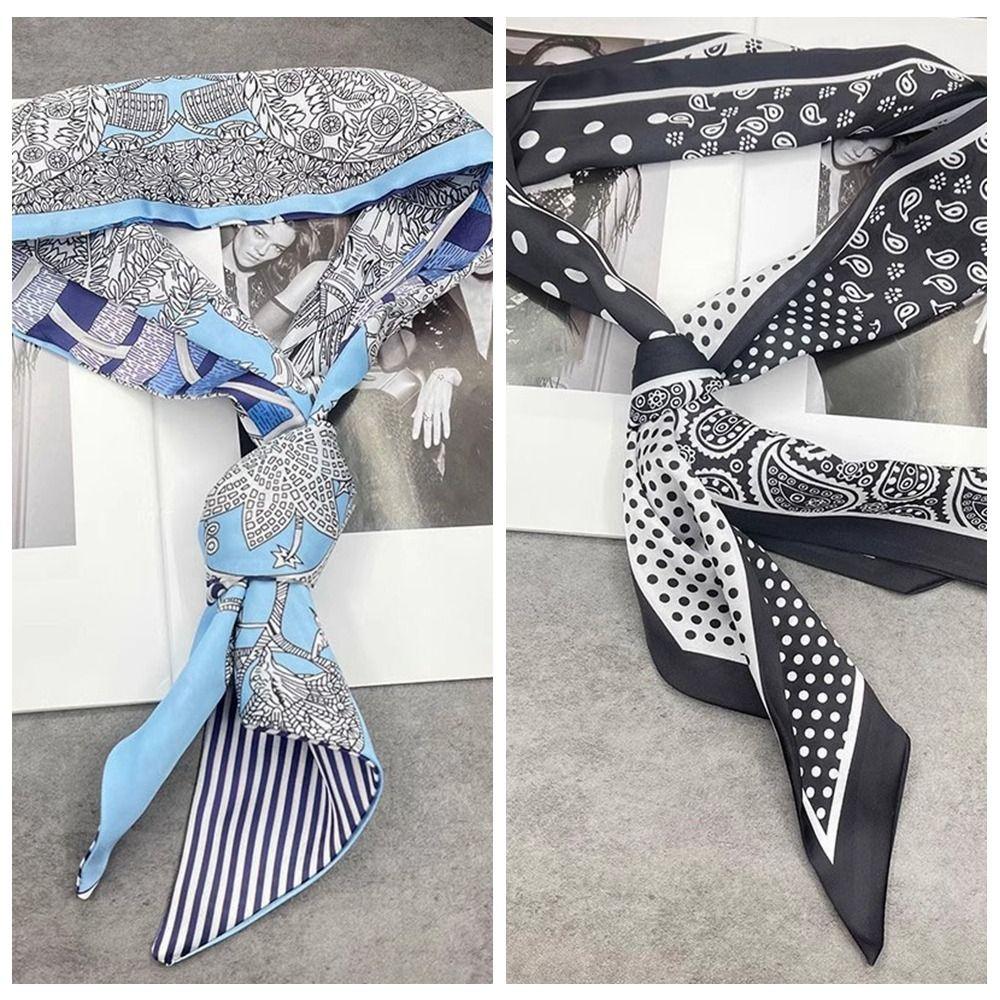 Thin Polka Dot Scarf Ribbon Long Scarves Sweet Scarf Headband  Outdoor