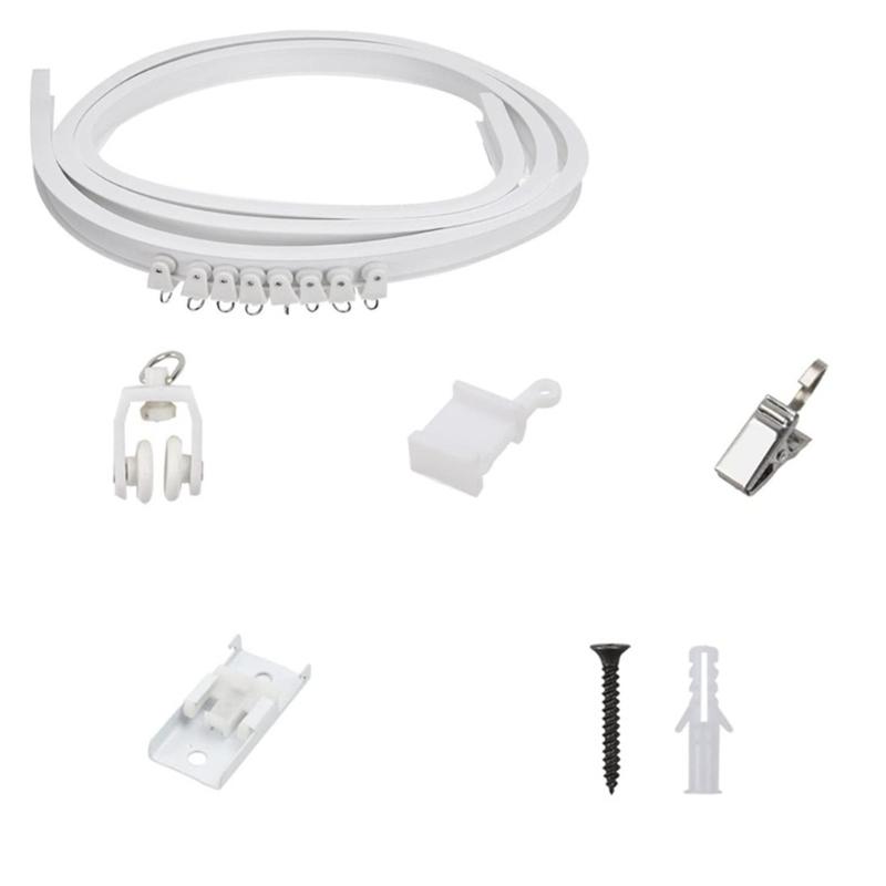 

Multipurpose 5 Meter Curtain Rails with Easy Glides Rollers and Clip Set for Quiet Draping for Home and Commercial Use 1
