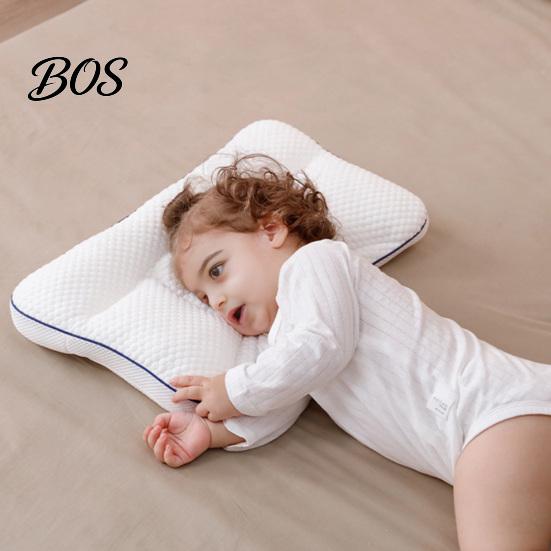 Orthopedic Memory Foam Pillow Kids for 6 Months To 8 Years, Ergonomic Cervical Support Baby Stomach Sleeping with Alignment Toddler Pillow, Breathable