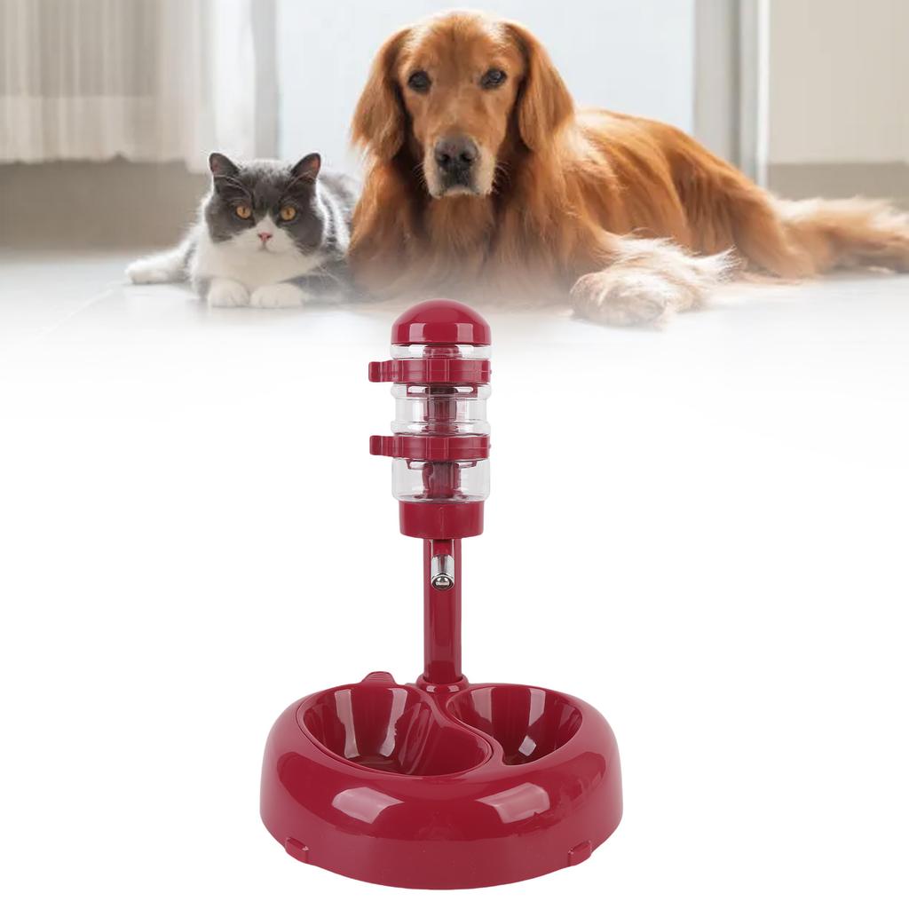 Husdjur Stående Vattenautomat Fodermatare   Höjd Hjärta Formad Hund Stående Dispenser Skål Kit