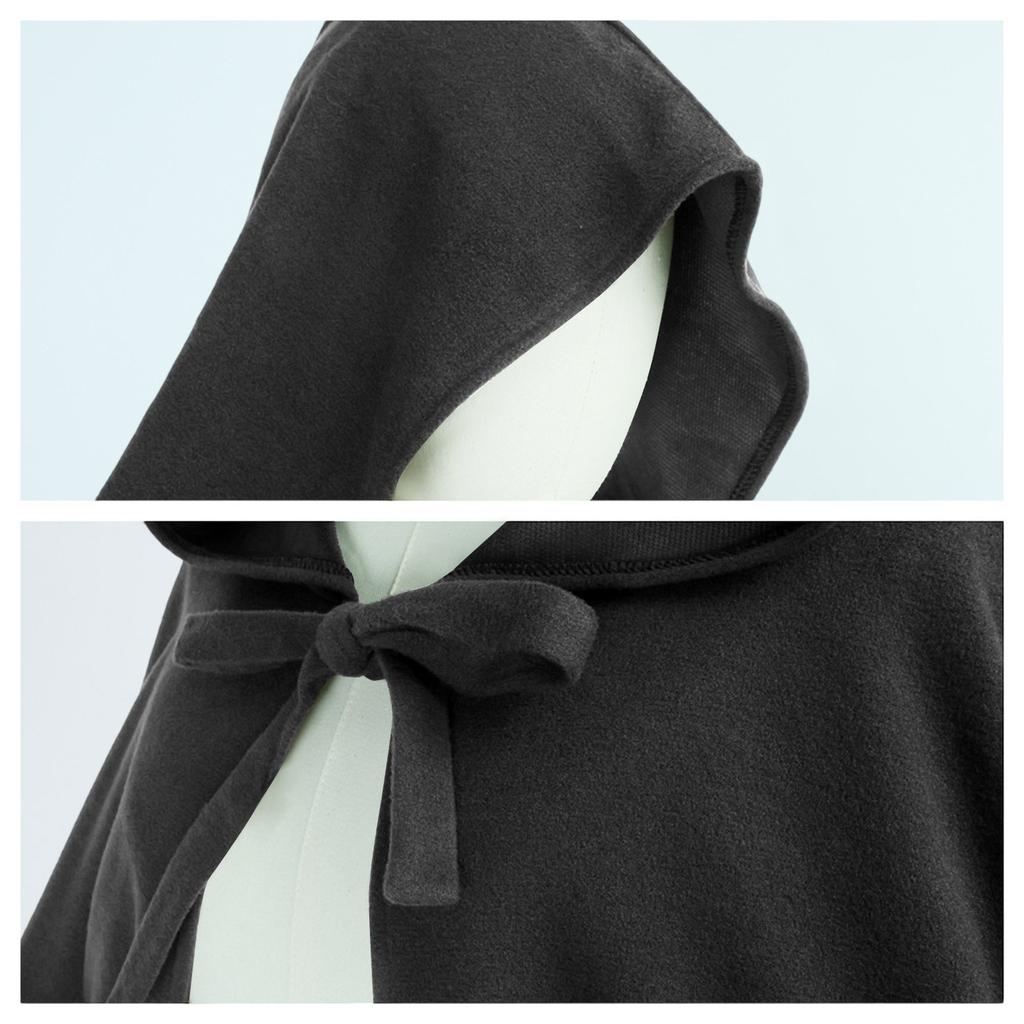 Medieval Vintage Cloak Hooded Gothic Knight Wool Blend Cape Capelet for Halloween Costume Renaissance Style Cloak