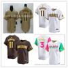 Mens Baseball Jersey San Diego Padres 11 Darvish Official Style Cotton Sports Fan Wear Basketball Season