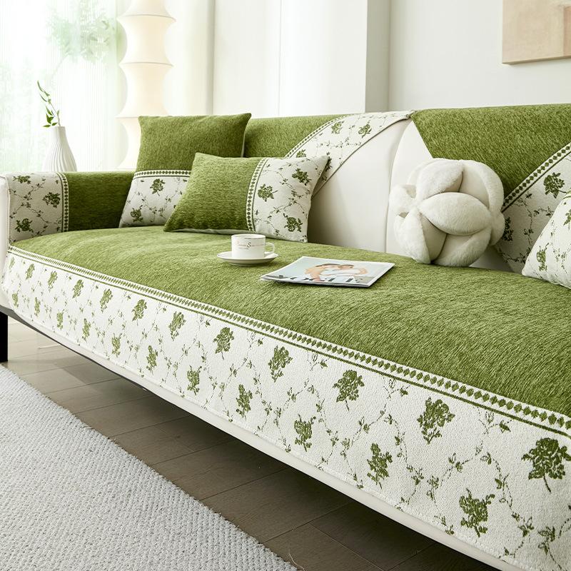 

Mori style sofa cushion, universal chenille sofa cushion for all seasons, fixed non-slip cover 2025 new cover 70*70cm