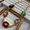 Fashion Crystal Premium Necklace Women'S Light Luxury Bracelet Color Dopamine Earrings Set Accessories