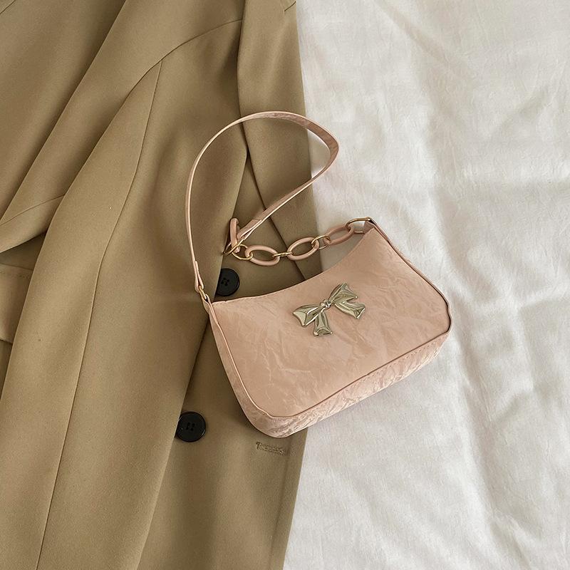 Underarm bag women's winter new feeling shoulder bag fashion bow chain bag women's bag