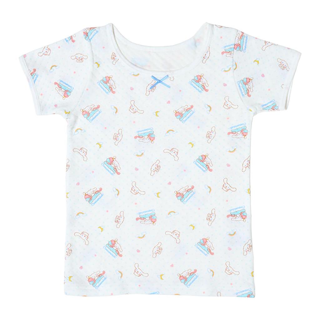 Sanrio Quilted Short Sleeve Undershirt Set with Name Label Product Number 212989 Kids' (2 Pieces), Cinnamoroll, 140cm, Inside,