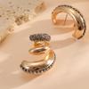 Exaggerated curved full diamond multi-layer beach vacation style, summer fashion earrings, niche design earrings