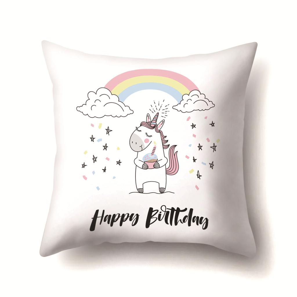 Unicorn Cute Cactus Polyester Pillow Cover Cushion