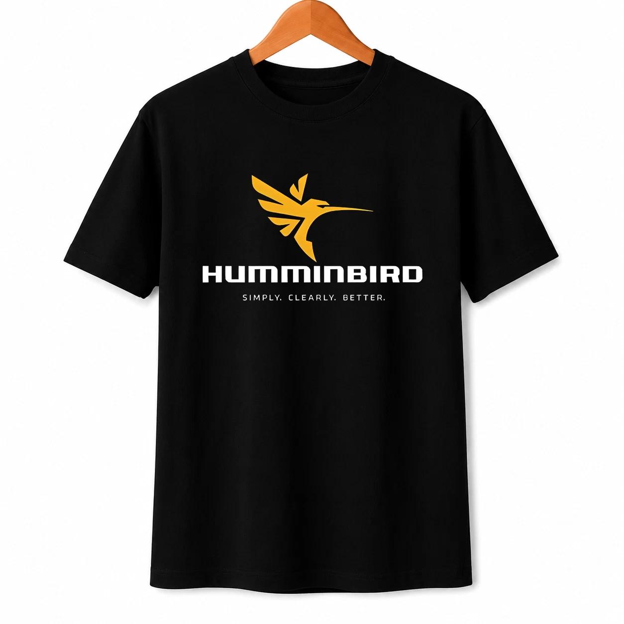 Humminbird Fishing Black Cotton Fabric T-Shirt Streetwear Style Unisex Fit XXXXL