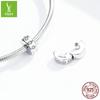 Yinziyun S925 Sterling Silver Bead Charm: Platinum-Plated, Diamond Accents, Openable Design