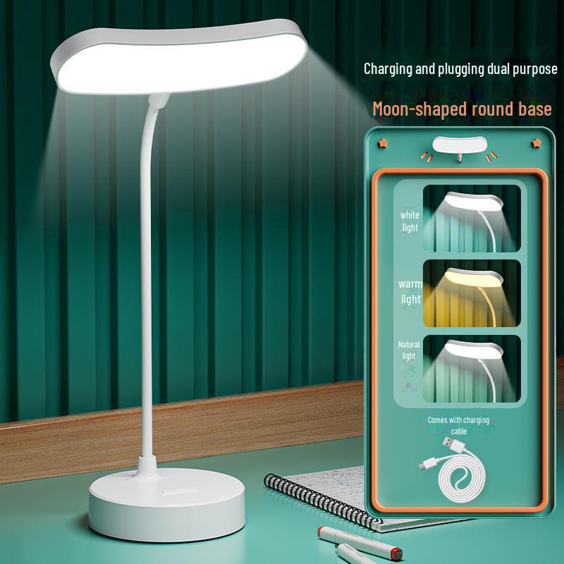 Intelligente USB-Schreibtischlampe mit Augenschutz für Studenten – Energiesparende Lampe mit rundem Sockel für Schlafsäle, Büros oder den Einsatz am Bett