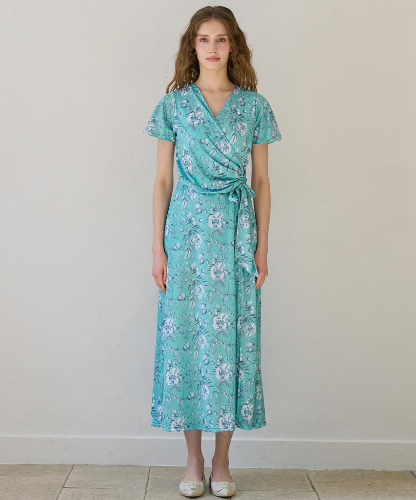 Bonide Mesh Cool Wrap Dress Flower Berry Mint