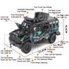1:24 Sword Toothed Tiger Armored Car Model Toy Shock Absorption Pull Back Anti-riot Off-road Vehicles Sound Light Toys for Child
