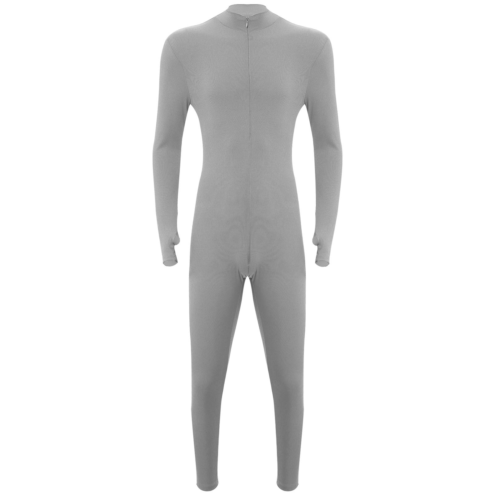 

Чоловічий смугастий спортивний комбінезон з коміром-стійкою, довгим рукавом, на блискавці спереду, юнітард для тренувань, йоги, гімнастики, для виступів