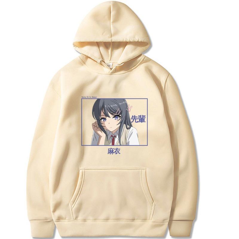 Bunny Senpai  Sakurajima Mai Men's Hoodie Vintage Unisex Pullover Men Vintage Graphic Hoody Tops Oversize Clothing