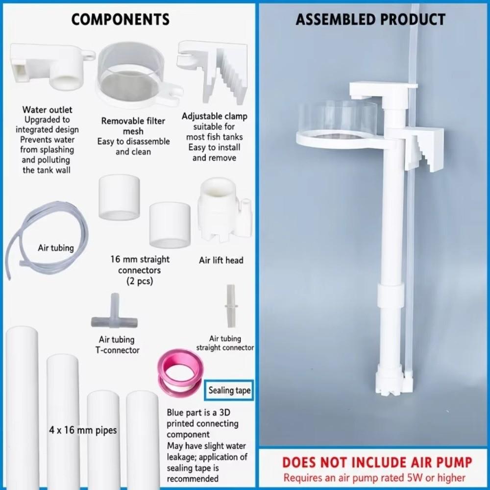 Adjustable Lenght Aquarium Fish Poop Cleaner Filter Detachable Poop Cleaner