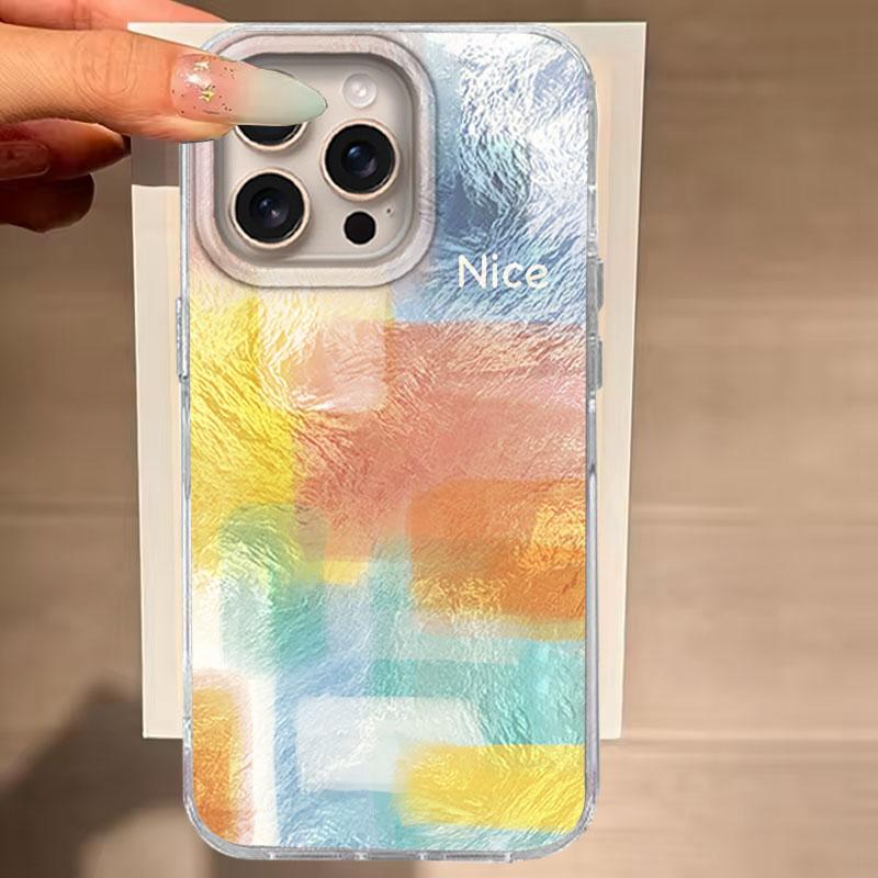 Case For iPhone 16 15 13 Plus Pro Max 7 14 Pro 5G Phone Cover Pink Grid Pattern For iPhone 16e Protective Silicone TPU Back Bags