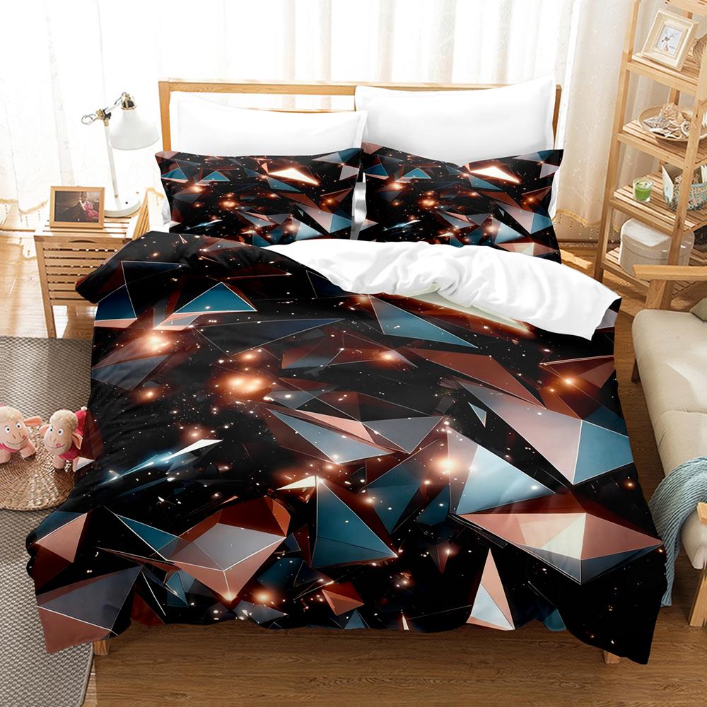 3D Visual Geometry Art Duvet Cover Set Twin Queen King Size No Filling and Sheet Gift For Kids And Adults Colorful Bedding Set