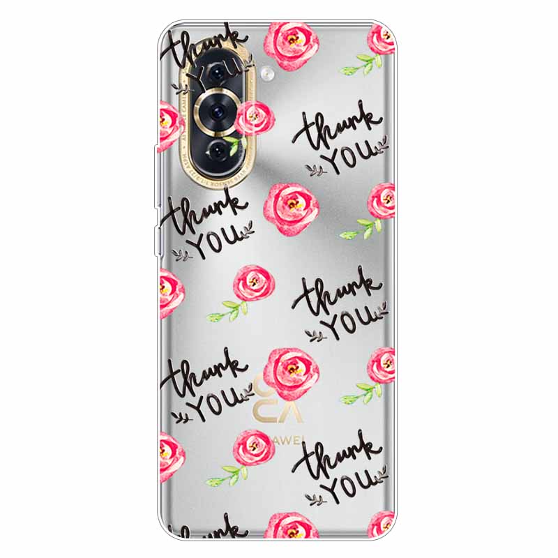 Для Huawei Nova 10 Чехол Прозрачный Силиконовый Фрукты Цветы ТПУ Мягкие Чехлы для Телефона для Huawei Nova 10 Чехол Nova10 Тонкий Печать Прозрачный Nova 10