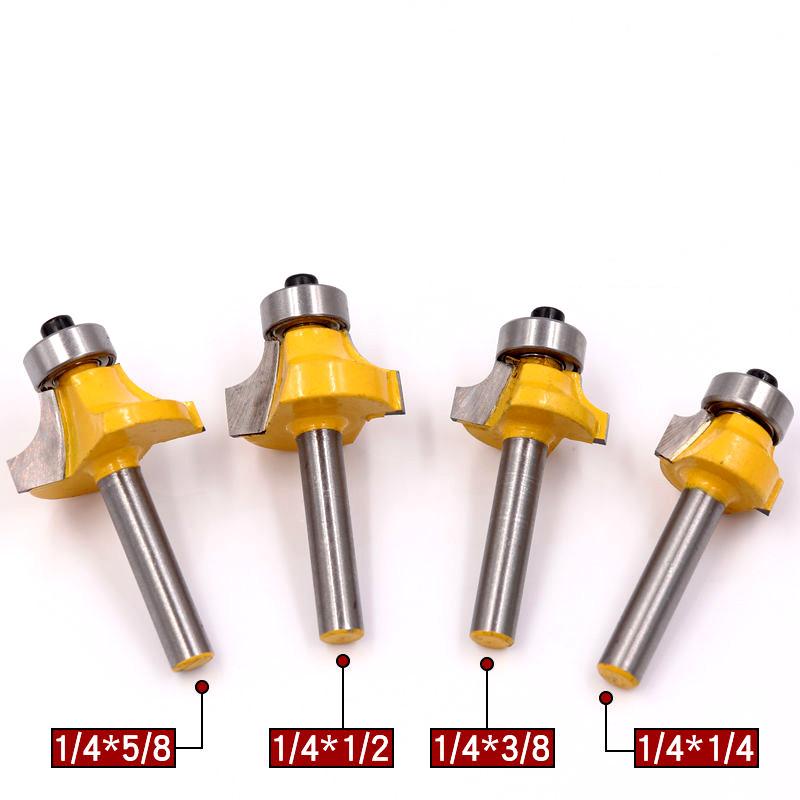 Buy 6.35mm Corner Round Over Wood Edging Router Bit Set Bearing Milling ...